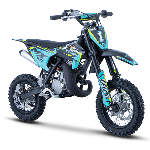 Pitbike infantil Minicross 50cc MX 2T AC llanta 12/10 Allpro - Azul
