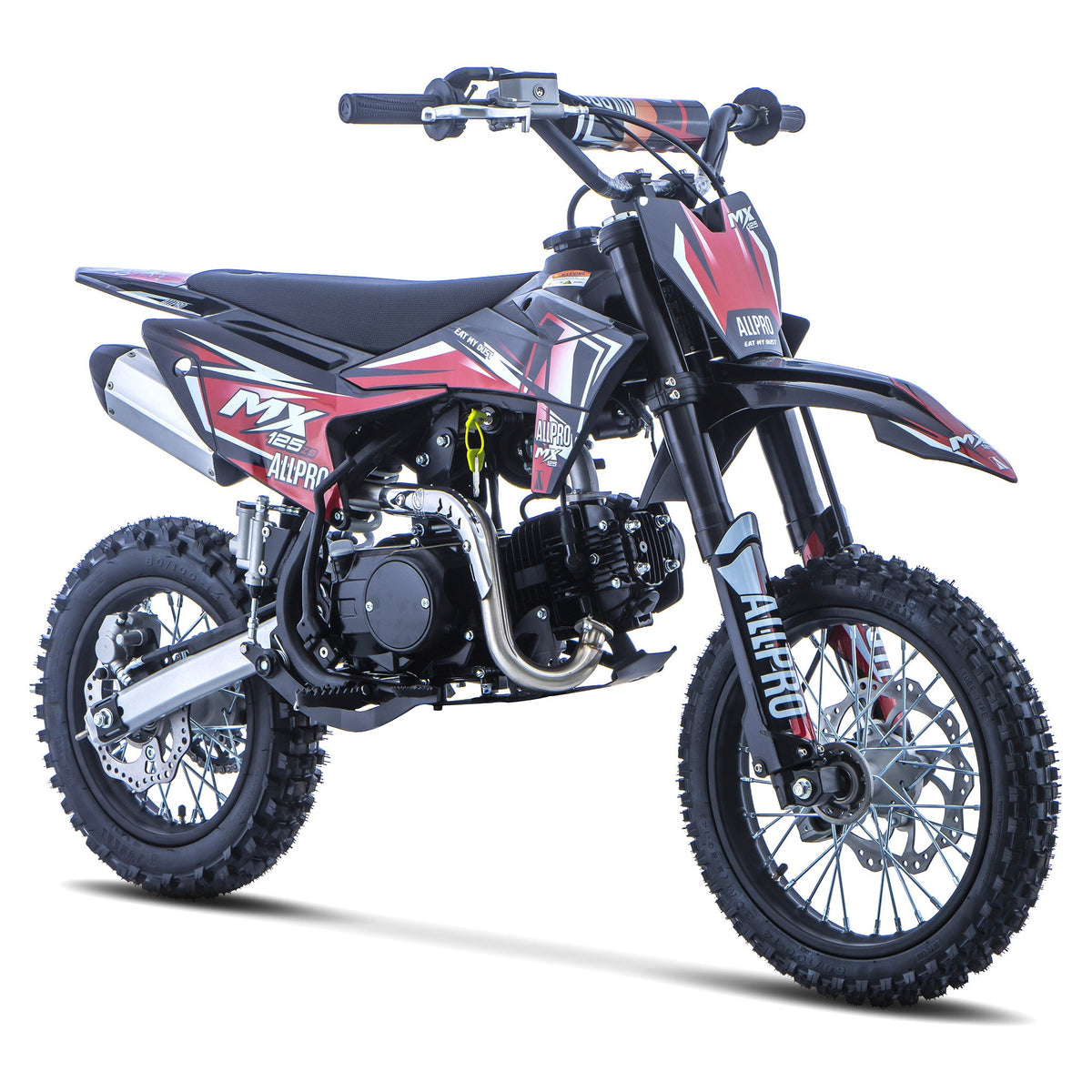 Pitbike infantil Cross MX 125 ZS 4T Zongshen semi-automática 14/12 AllPro Rojo
